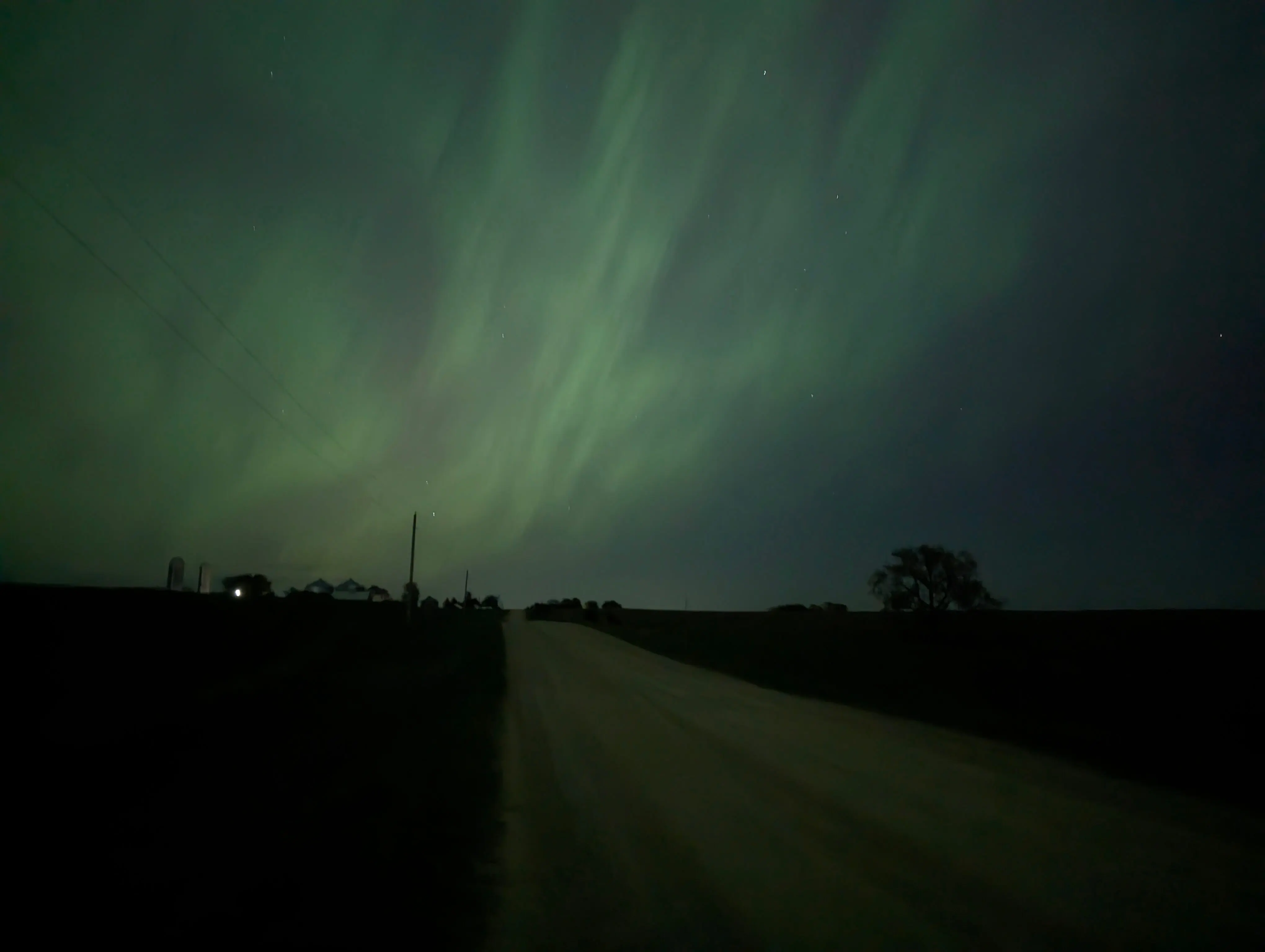 Aurora Borealis over a rural road