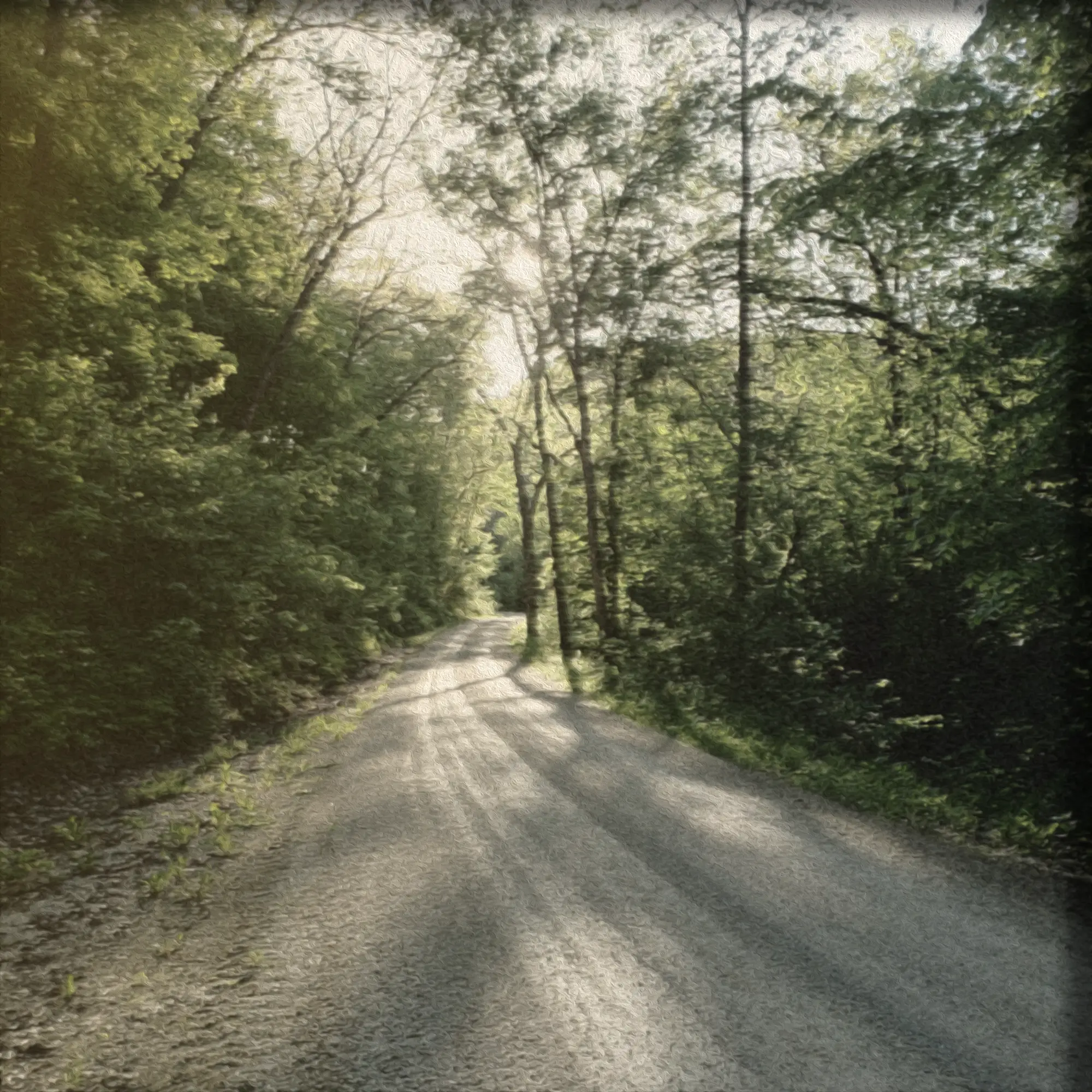 A stylized photo of the road I lived on my teenage years and my twenties